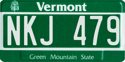 VT license plate NKJ479