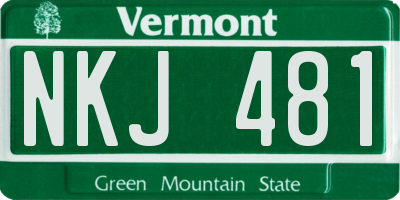 VT license plate NKJ481
