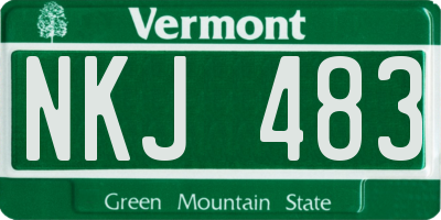 VT license plate NKJ483