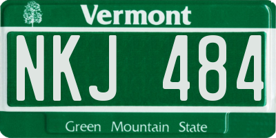 VT license plate NKJ484