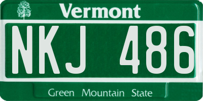 VT license plate NKJ486