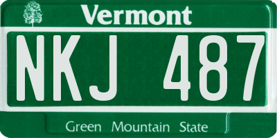 VT license plate NKJ487