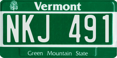 VT license plate NKJ491