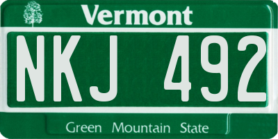 VT license plate NKJ492