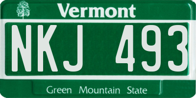 VT license plate NKJ493