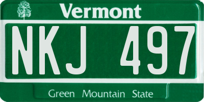 VT license plate NKJ497