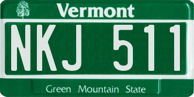 VT license plate NKJ511