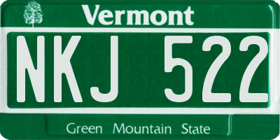 VT license plate NKJ522