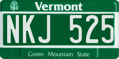 VT license plate NKJ525