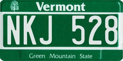 VT license plate NKJ528