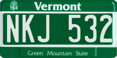 VT license plate NKJ532