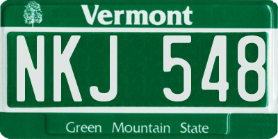 VT license plate NKJ548