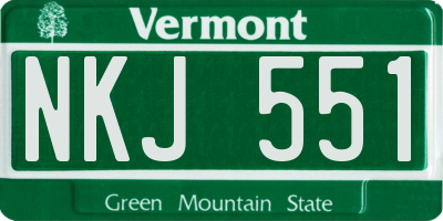 VT license plate NKJ551