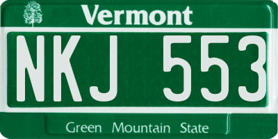 VT license plate NKJ553