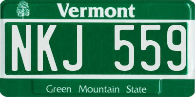 VT license plate NKJ559