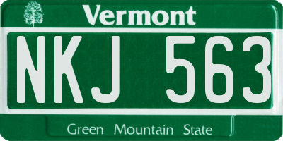 VT license plate NKJ563