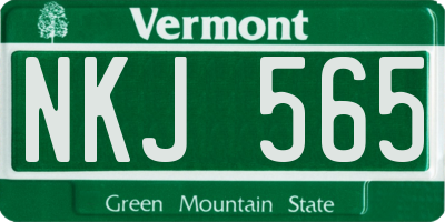 VT license plate NKJ565