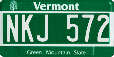 VT license plate NKJ572