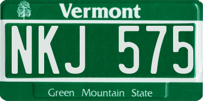 VT license plate NKJ575