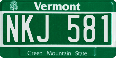 VT license plate NKJ581
