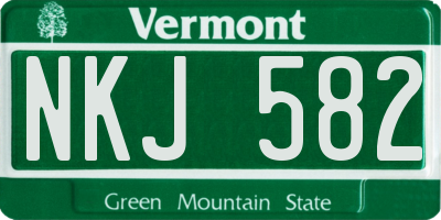 VT license plate NKJ582