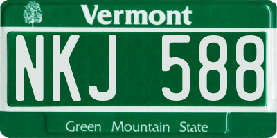 VT license plate NKJ588