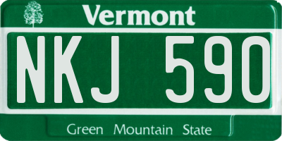 VT license plate NKJ590