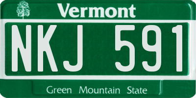 VT license plate NKJ591