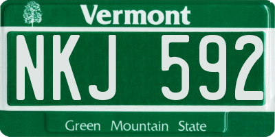 VT license plate NKJ592
