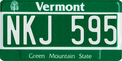 VT license plate NKJ595