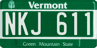 VT license plate NKJ611