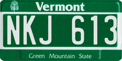 VT license plate NKJ613
