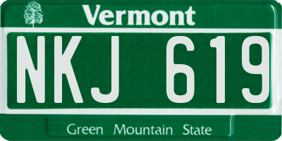 VT license plate NKJ619
