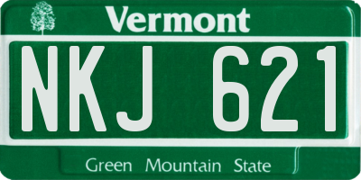 VT license plate NKJ621