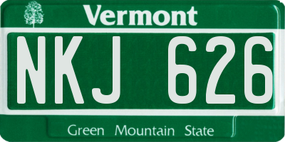VT license plate NKJ626