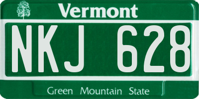VT license plate NKJ628