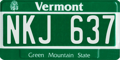 VT license plate NKJ637