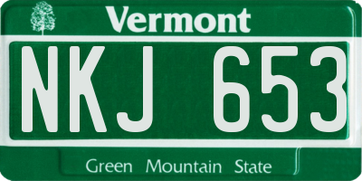 VT license plate NKJ653