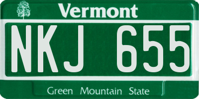 VT license plate NKJ655
