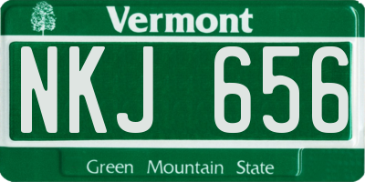 VT license plate NKJ656
