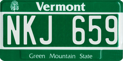VT license plate NKJ659
