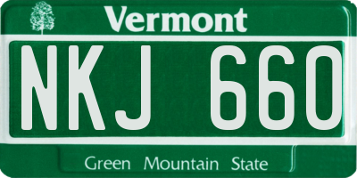 VT license plate NKJ660