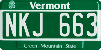 VT license plate NKJ663