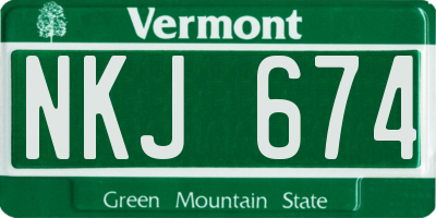 VT license plate NKJ674