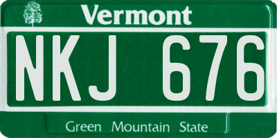 VT license plate NKJ676