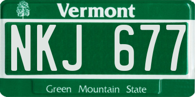 VT license plate NKJ677
