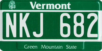 VT license plate NKJ682