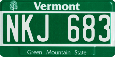 VT license plate NKJ683