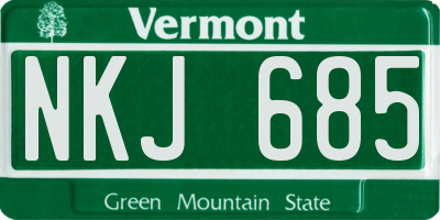 VT license plate NKJ685