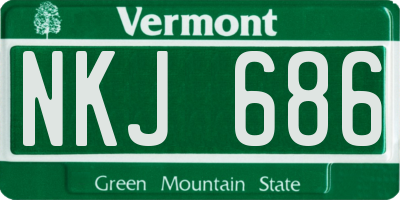 VT license plate NKJ686
